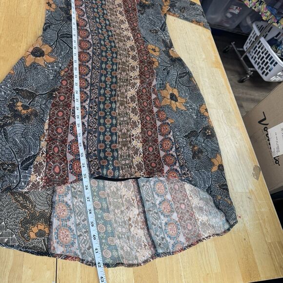 DESIGUAL Pisa Boho Dress Delhi Floral Feminine Hi Low Midi 3/4 Sleeve Medium EUC - Picture 10 of 16